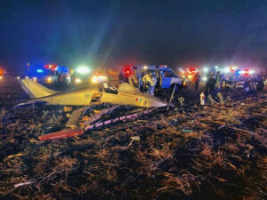 Avioneta accidentada en aeropuerto de Querétaro