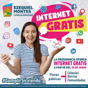 Ezequiel Montes tendrá internet gratuito en todas sus plazas públicas