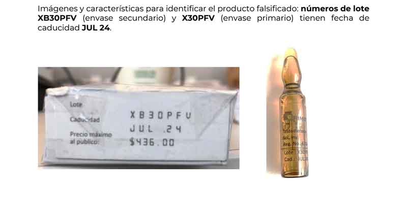Emite COFEPRIS Alerta Sanitaria sobre la falsificación del producto PRIMOTESTÓN Depot