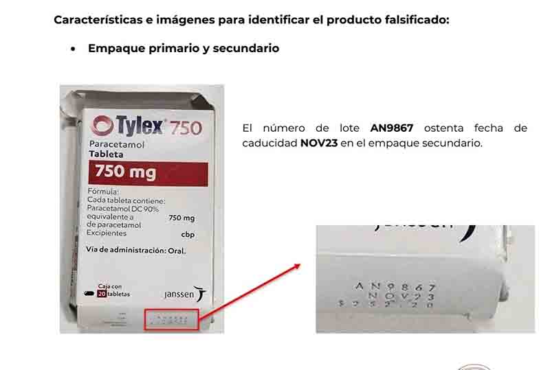 COFEPRIS emite alerta sanitaria sobre la falsificación del producto TYLEX 750
