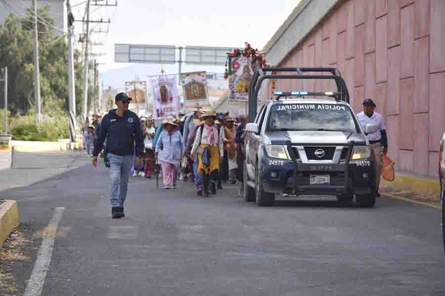 Esfuerzos coordinados apoyan avance de las y los peregrinos serranos al Tepeyac