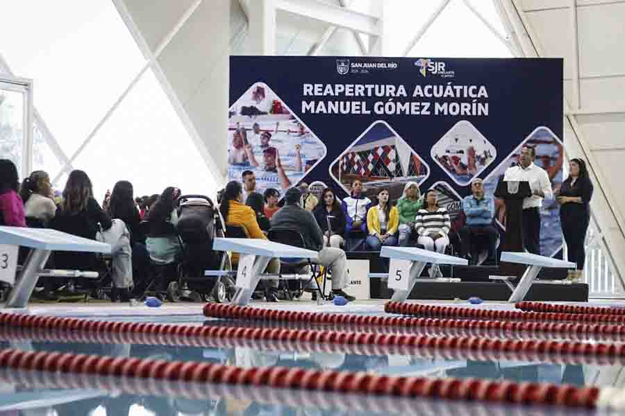 Roberto Cabrera encabeza la ceremonia de reapertura de la Acuática Manuel Gómez Morín