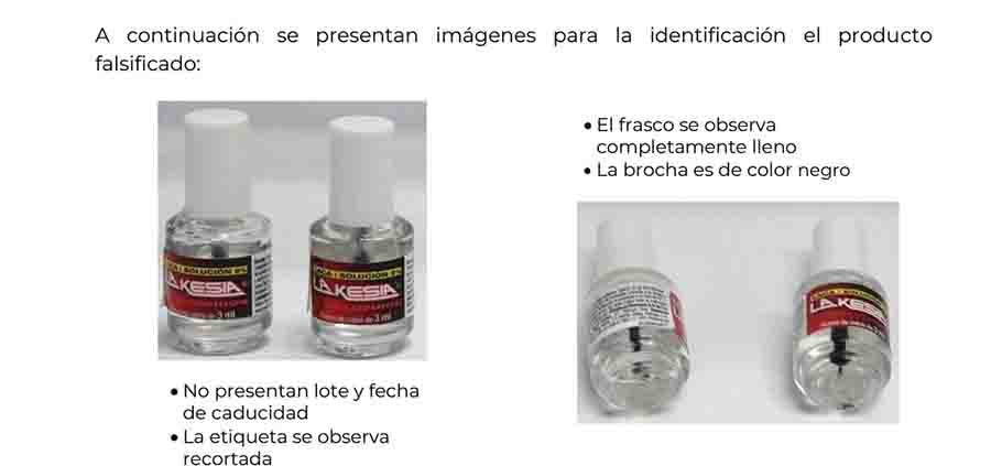 Emite COFEPRIS Alerta Sanitaria por la Falsificación del producto LAKESIA