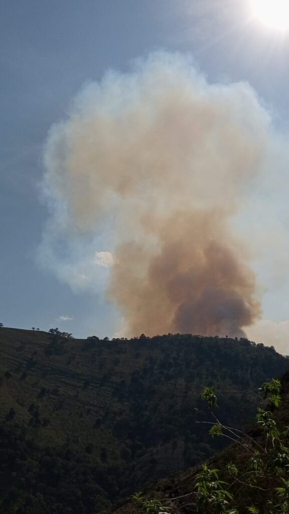 Incendio fuera de control en San José Tepozán, Cadereyta de Montes: Urgente llamado a cuerpos de emergencia