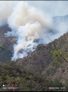 Incendio fuera de control en San José Tepozán, Cadereyta de Montes: Urgente llamado a cuerpos de emergencia