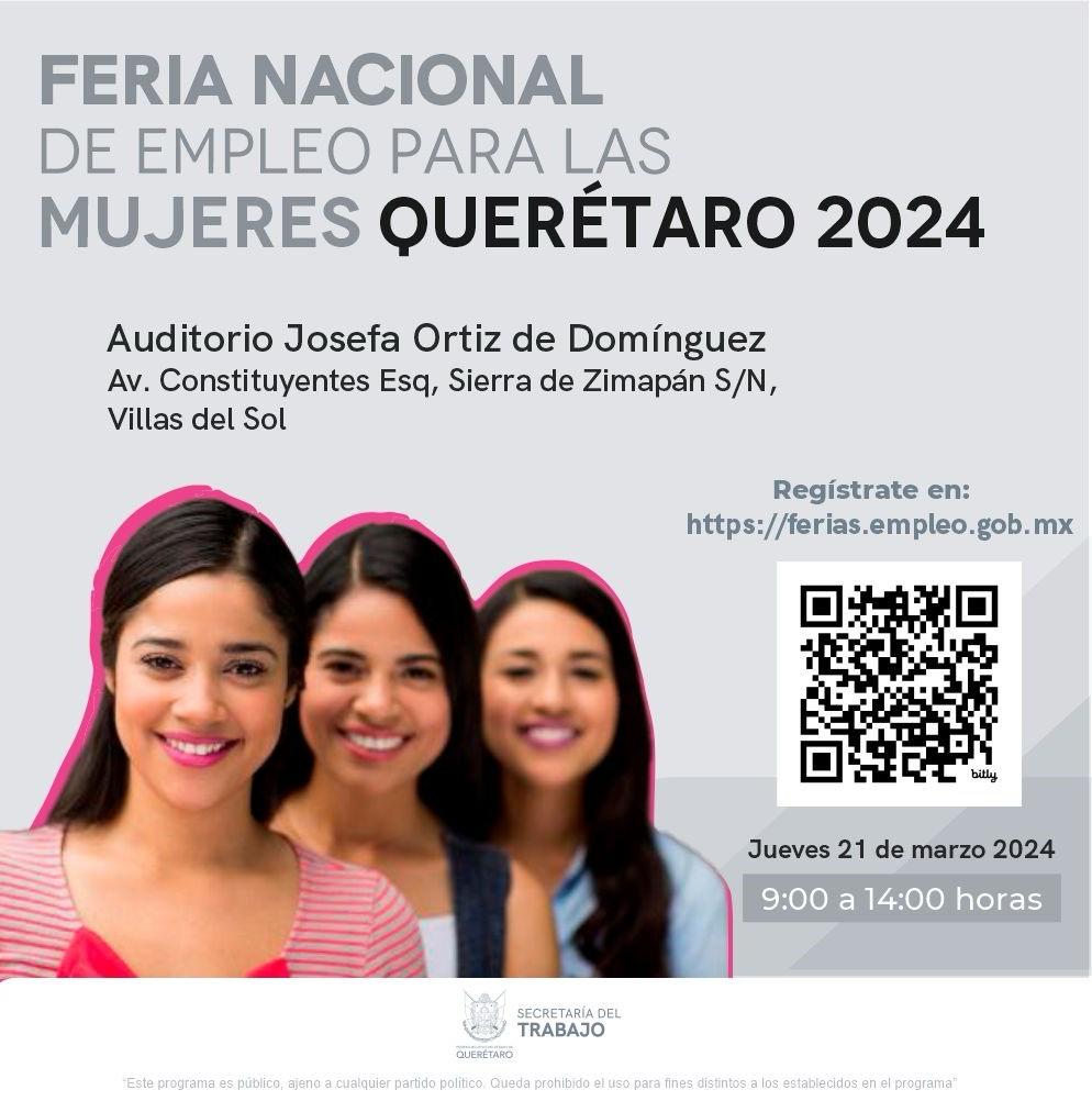 Alistan ferias de empleo para mujeres en San Juan del Río y Querétaro