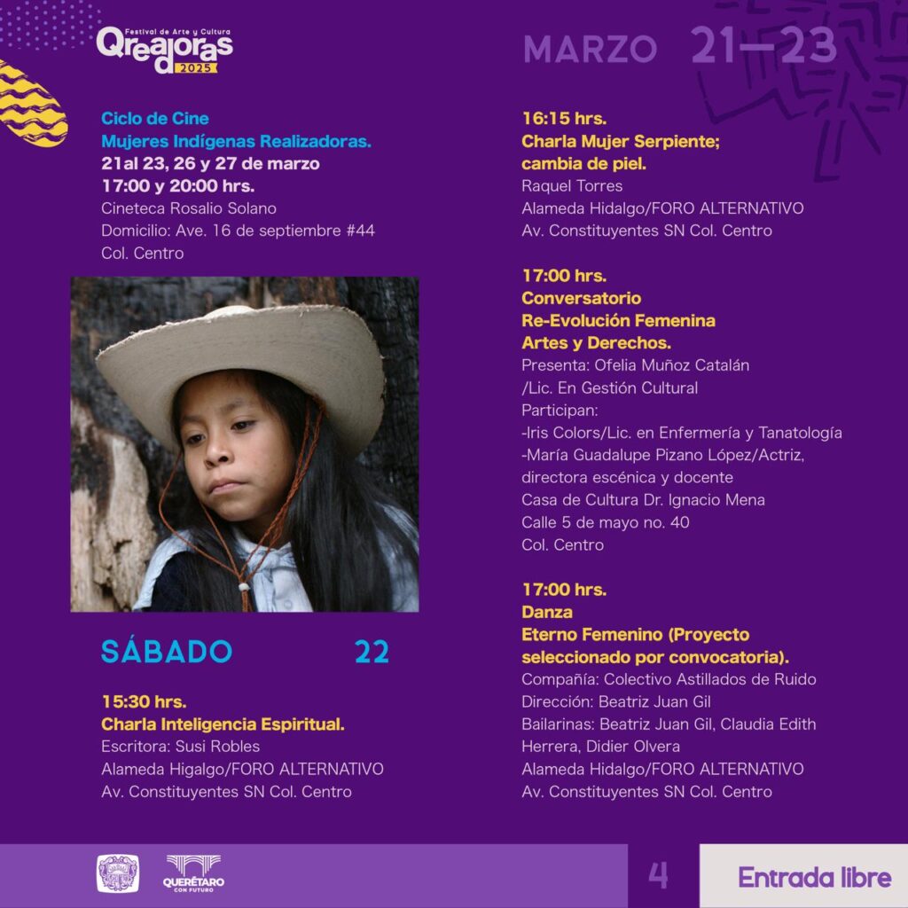 Llega primera edición de Festival de Arte y Cultura Qreadoras del 21 al 23 de marzo en la Alameda Hidalgo