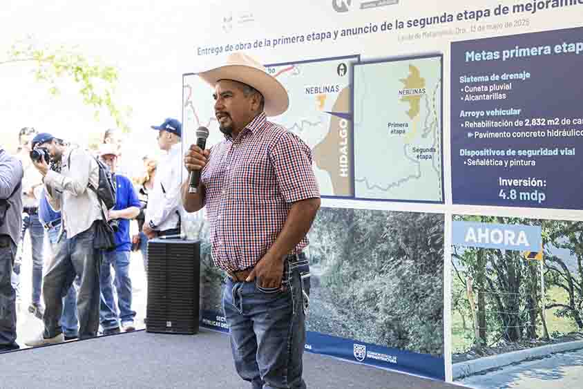 Entrega Mauricio Kuri primera etapa de mejoramiento del camino a Neblinas