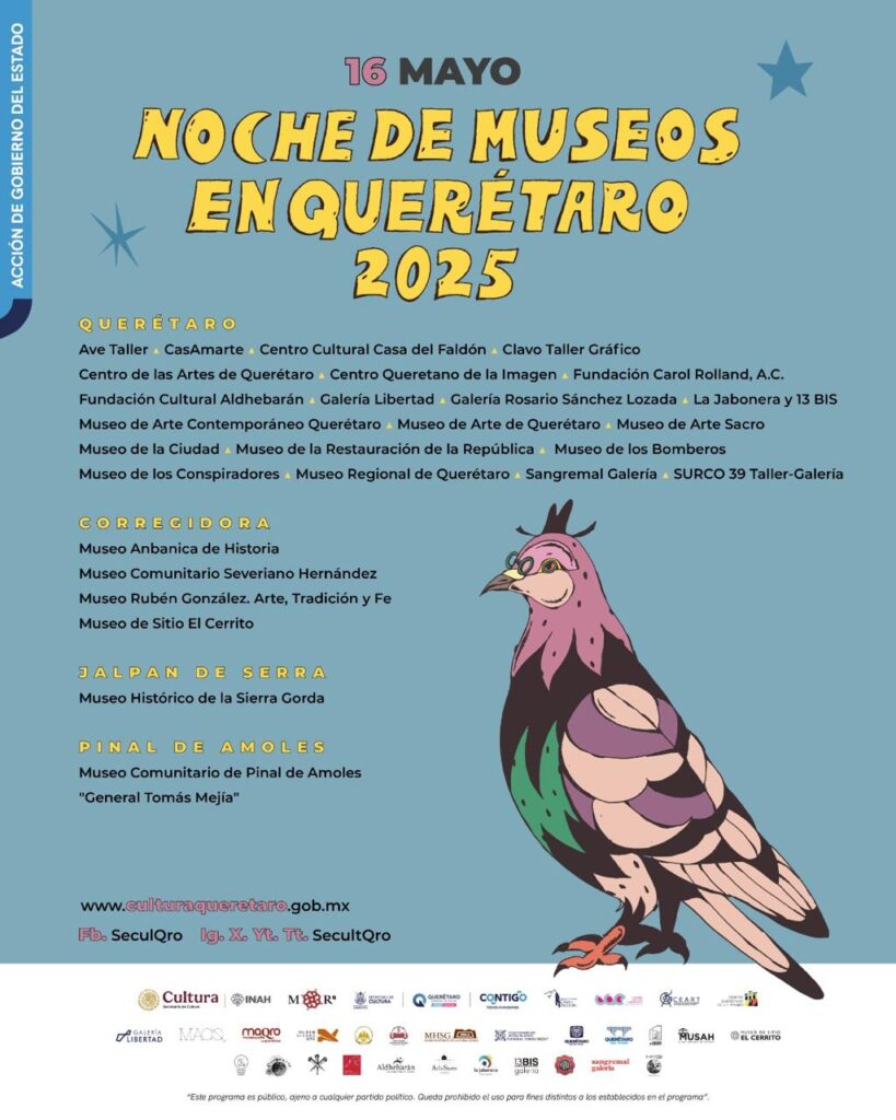 Anuncia SECULT la Noche de Museos en Querétaro 2025