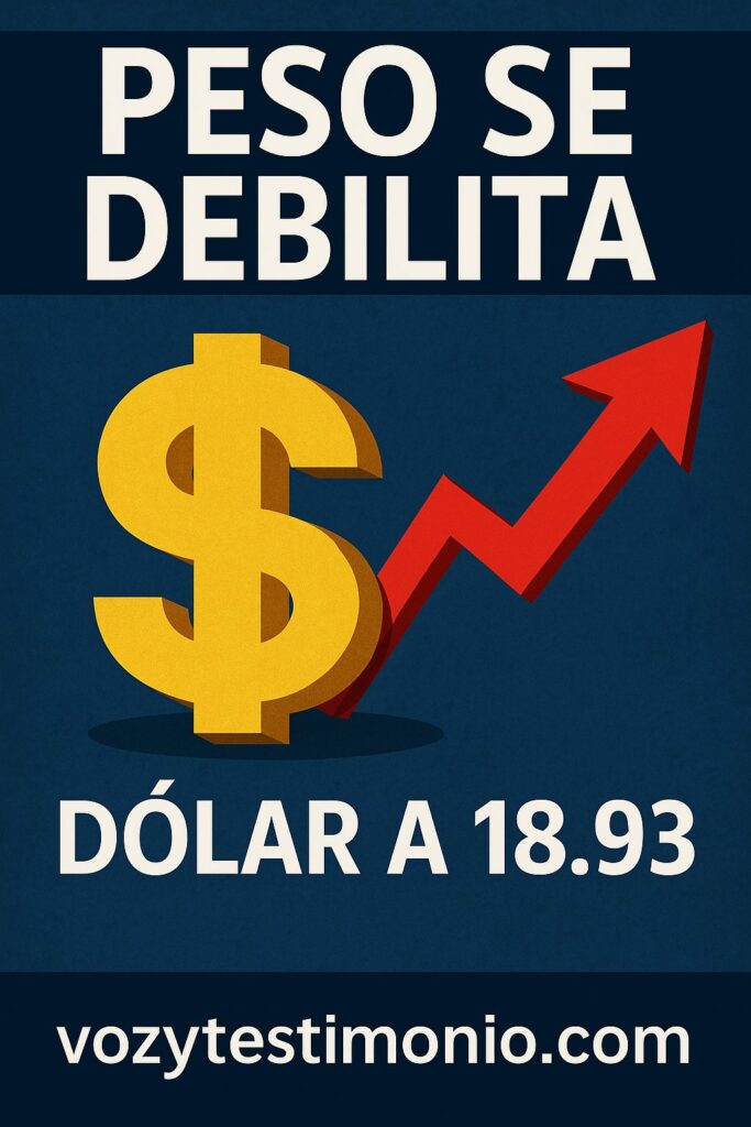 Dólar sube a 18.93 MXN tras sanciones de EE. UU. a Intercam, CIBanco y Vector