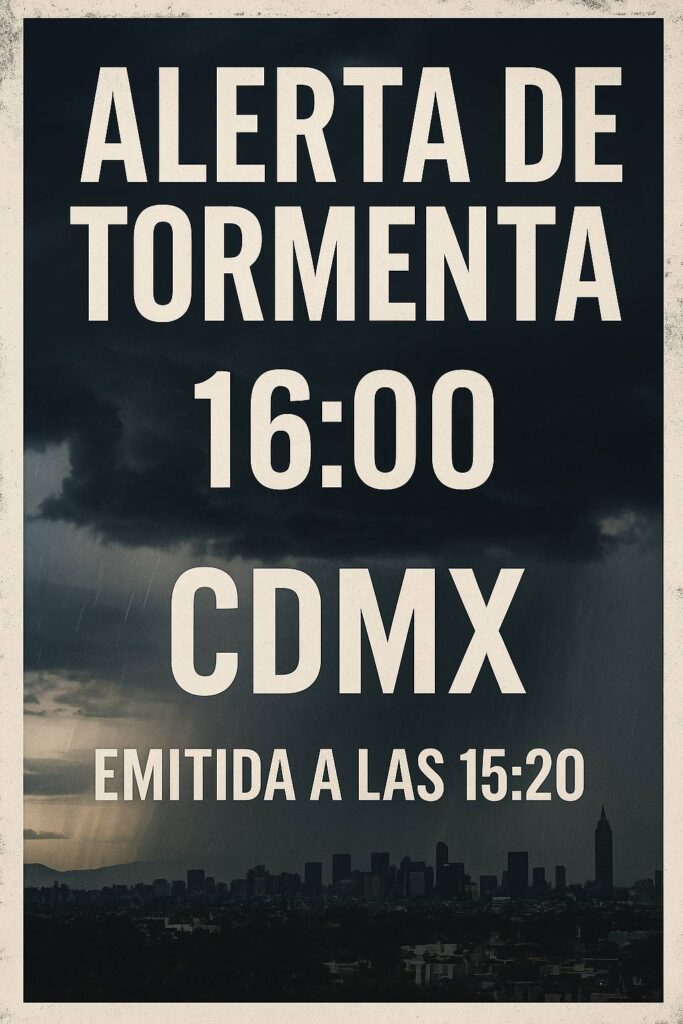 SMN alerta: tormenta vespertina en la CDMX a las 16:00 h