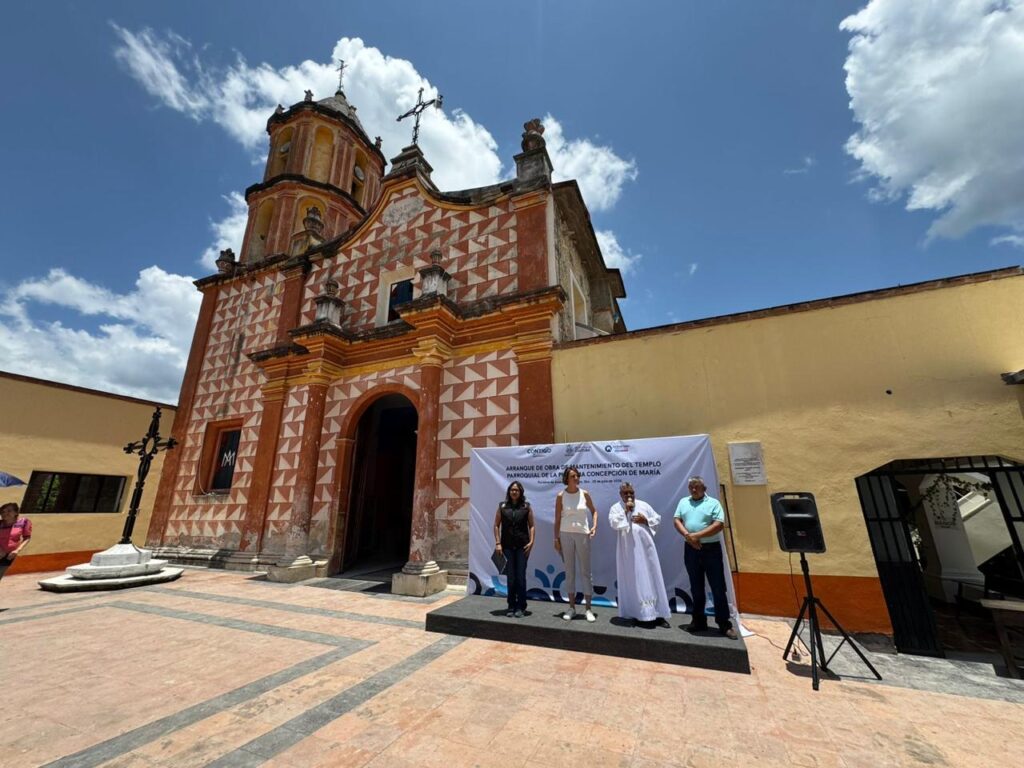 Anuncia López Birlain obras de mantenimiento para el Templo de la Purísima Concepción, en Arroyo Seco