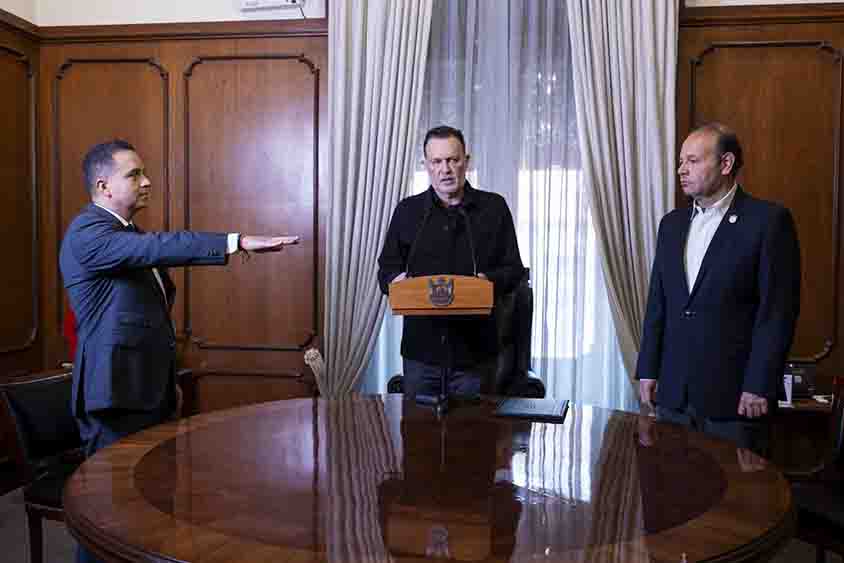 Gobernador toma protesta y entrega nombramiento a Eric Gudiño como titular de la Secretaría de Gobierno