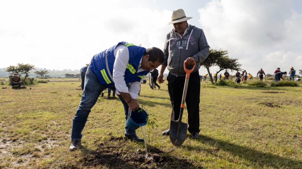 Toño Pérez inicia acciones del Programa “Raíces del Agua” con reforestación en Santa Bárbara La Cueva