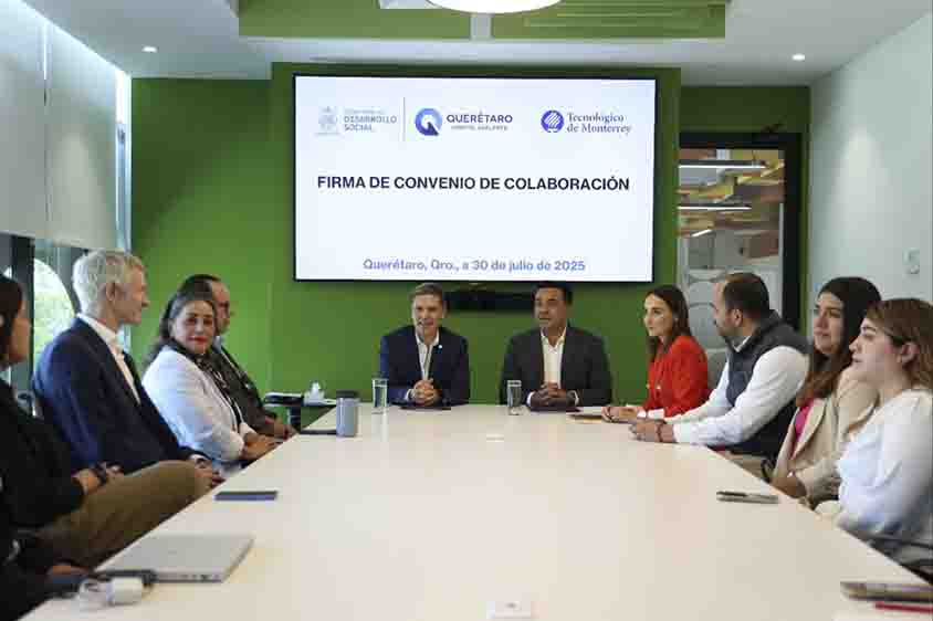 La Secretaría de Desarrollo Social del Estado de Querétaro (SEDESOQ) y el Instituto Tecnológico y de Estudios Superiores de Monterrey (ITESM) campus Querétaro firmaron un convenio de colaboración con el propósito de fortalecer la vinculación académica y fomentar la participación juvenil en acciones de impacto social.