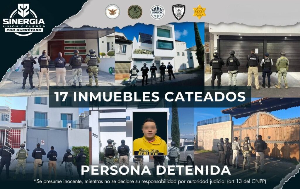 Aseguran 18 vehículos tras 17 cateos simultáneos en Querétaro