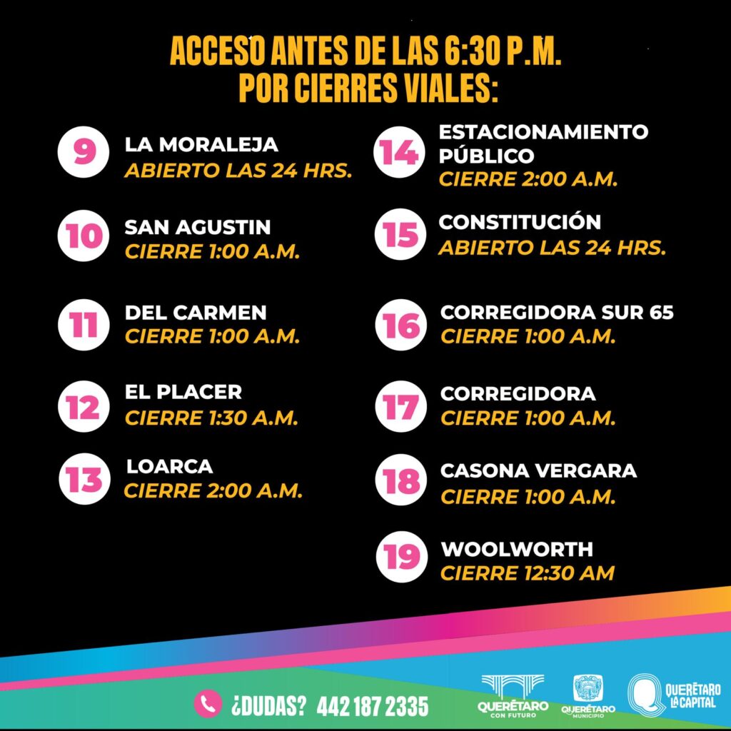 Municipio de Querétaro facilita el acceso al Centro Histórico con 19 estacionamientos para la Carrera Nocturna