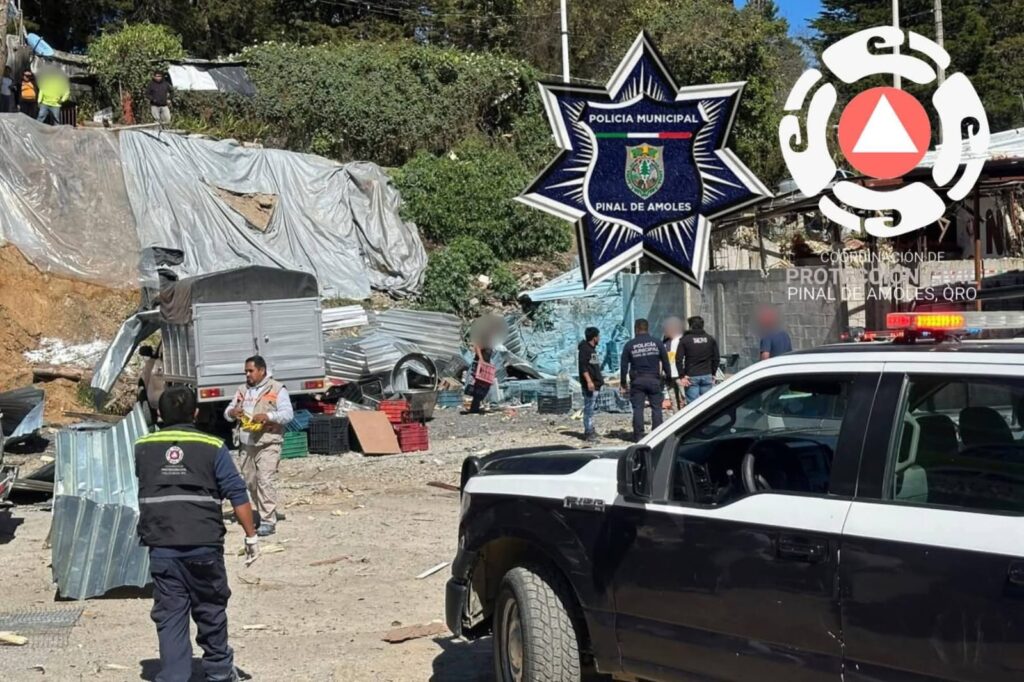 Explosión sacude la cabecera municipal de Pinal de Amoles; dos lesionados no graves