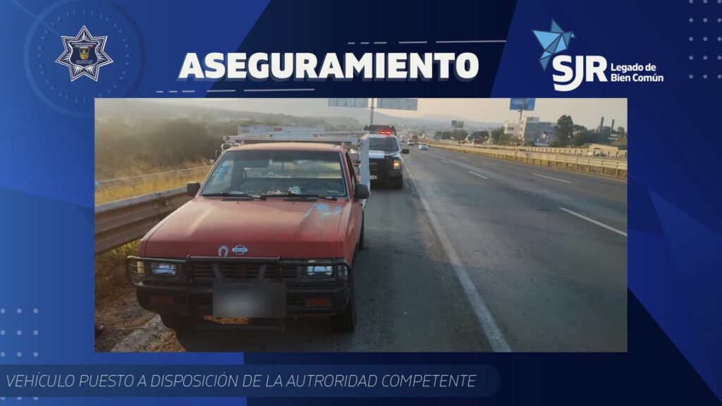 Detienen a dos sujetos y recuperan camioneta robada en operativo sobre la 57