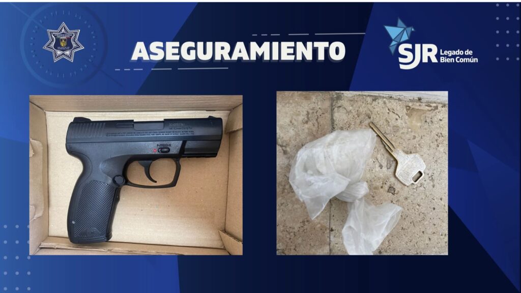 Detienen a dos hombres en Lomas de San Juan por presunto robo y posesión de droga