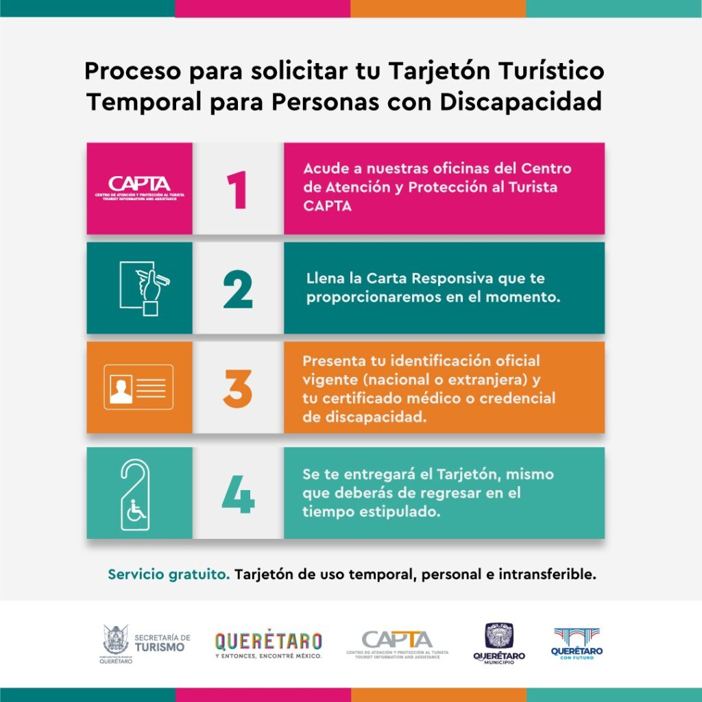 CAPTA pone a disposición de visitantes, tarjetones temporales de estacionamiento para personas con discapacidad