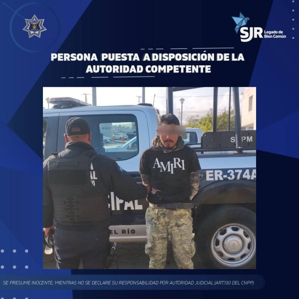 Detenido por portación de armas prohibidas en La Loma, comunidad de La Valla