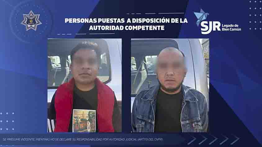 Detienen a dos por robo a comercio en la colonia Centro