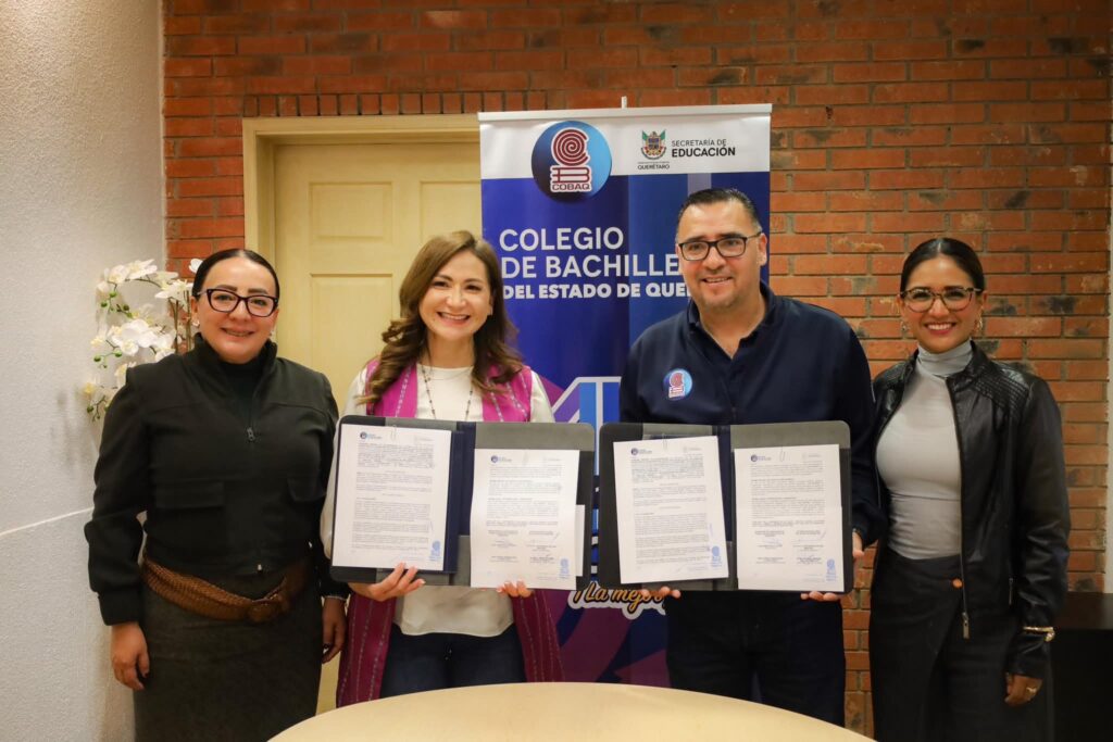 Secretaría de las Mujeres y COBAQ firman convenio para prevenir la violencia