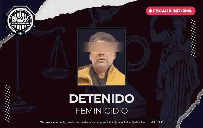 Cae presunto feminicida en San Juan del Río