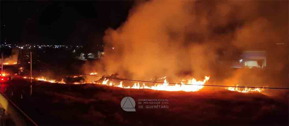 Incendio camellón qro