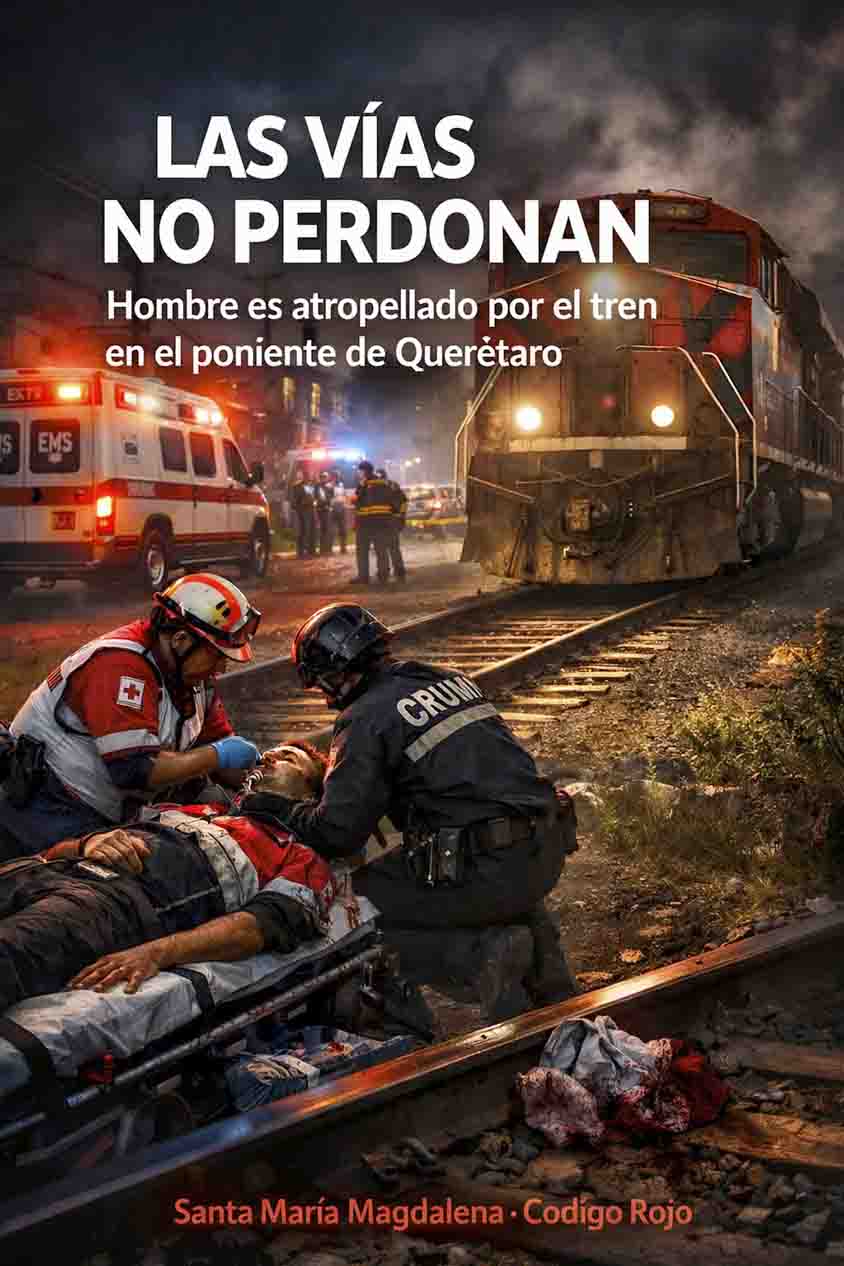 Hombre es atropellado por el tren en el poniente de Querétaro