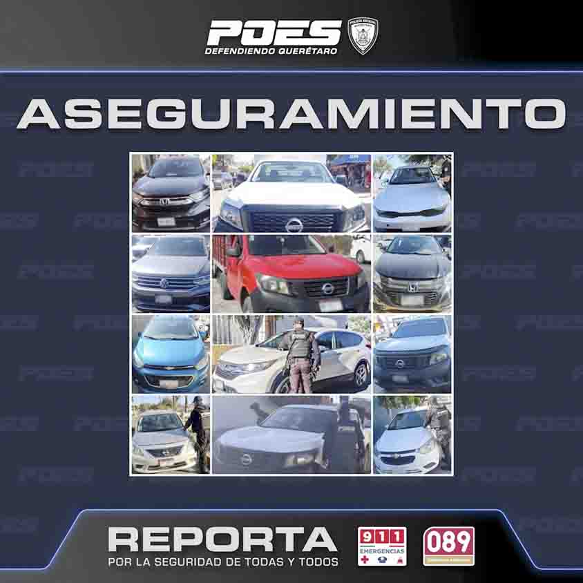 Recuperan 12 vehículos robados en menos de 48 horas