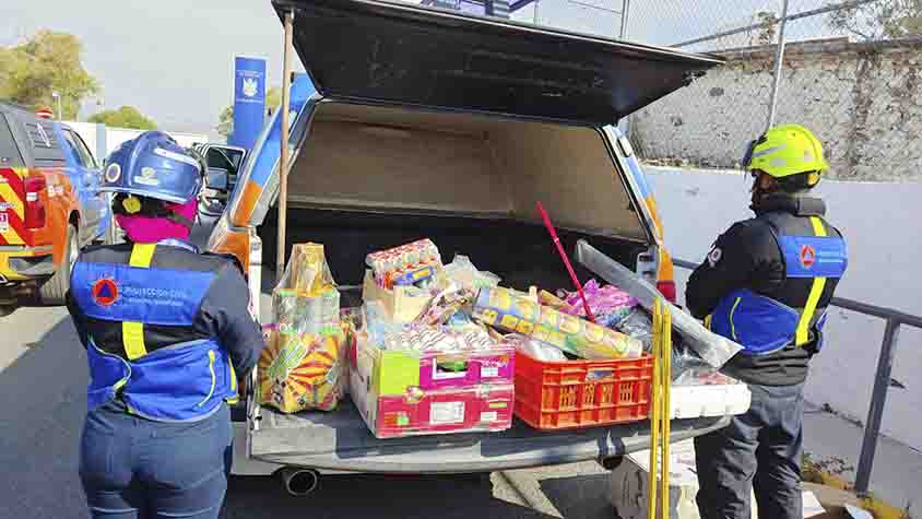 Protección Civil realiza operativo contra pirotecnia ilegal en el Mercado de Abastos