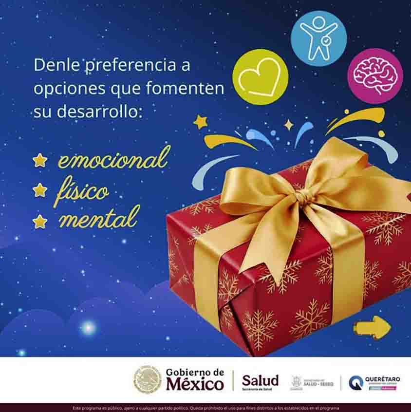 Con el objetivo de prevenir accidentes y proteger la salud de niñas y niños, la Secretaría de Salud (SESA) del estado de Querétaro exhorta a madres, padres y personas cuidadoras a elegir juguetes seguros y adecuados para cada etapa del desarrollo infantil.