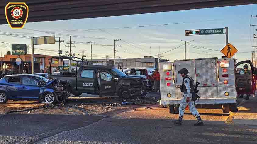 Accidente en cruce 120 y 200 moviliza emergencias
