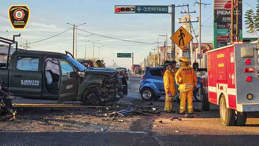 Accidente en cruce 120 y 200 moviliza emergencias