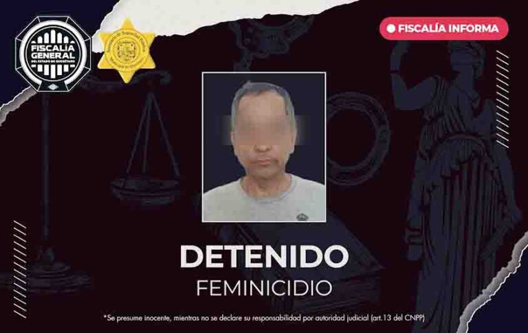 Orden por feminicidio cumplimentada en Querétaro