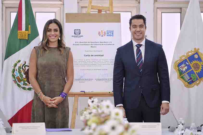 Firman acuerdo de amistad entre Querétaro y Cuauhtémoc