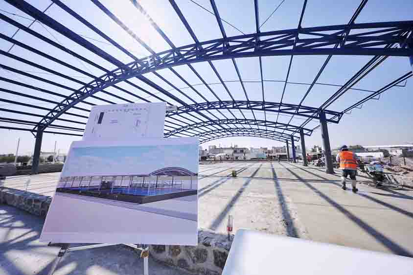 Supervisan Polideportivo y anuncian inversión vial