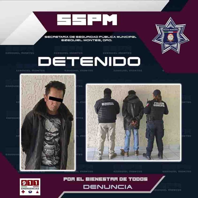 Capturan prófugo por robo en Ezequiel Montes
