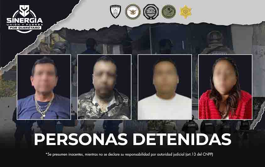 Cateos de Sinergia en la capital derivan en la detención de cuatro personas por delitos contra la salud
