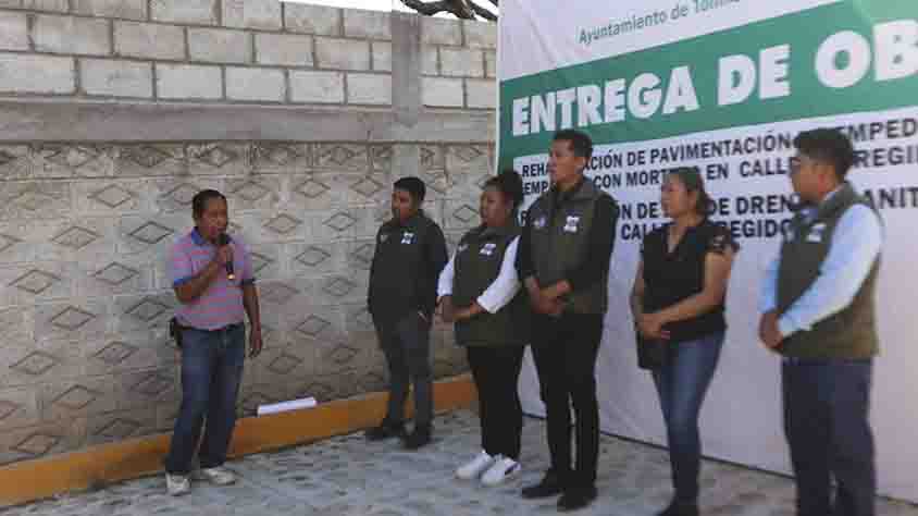 Rehabilitan drenaje y pavimentación en San Pablo