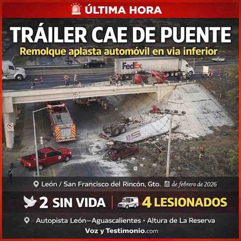 Tráiler cae en autopista León–Aguascalientes