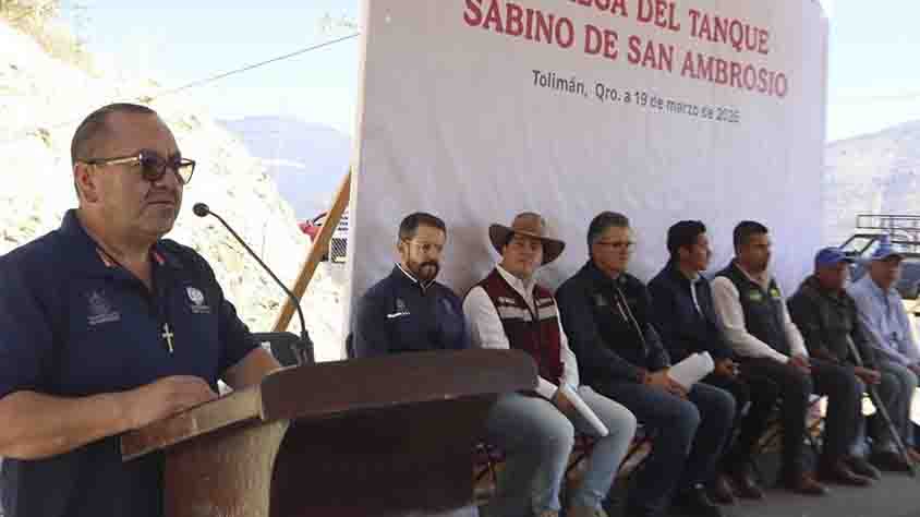 Entregan obra de agua potable en Sabino de San Ambrosio, Tolimán