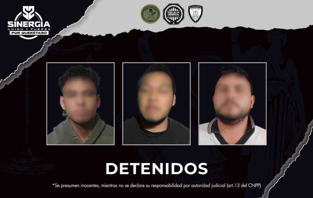 Sinergia deja tres detenidos en Pedro Escobedo y Amealco