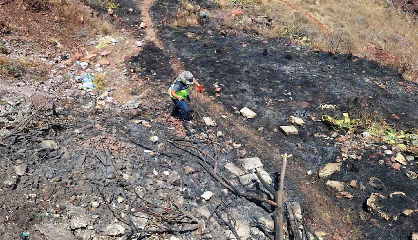 Atiende Municipio de Querétaro incendio en Cerro Colorado