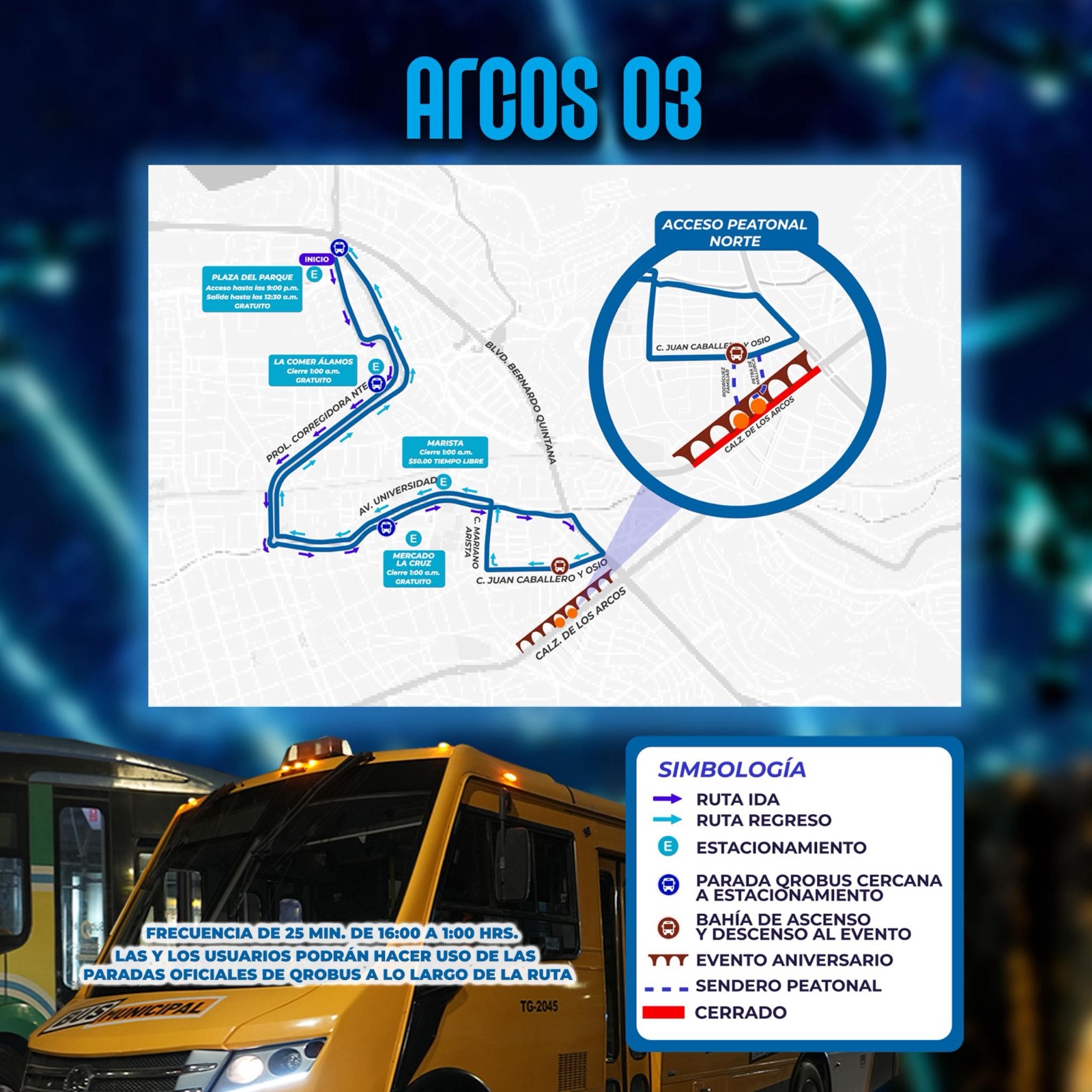 Transporte gratuito por los 300 años de Los Arcos
