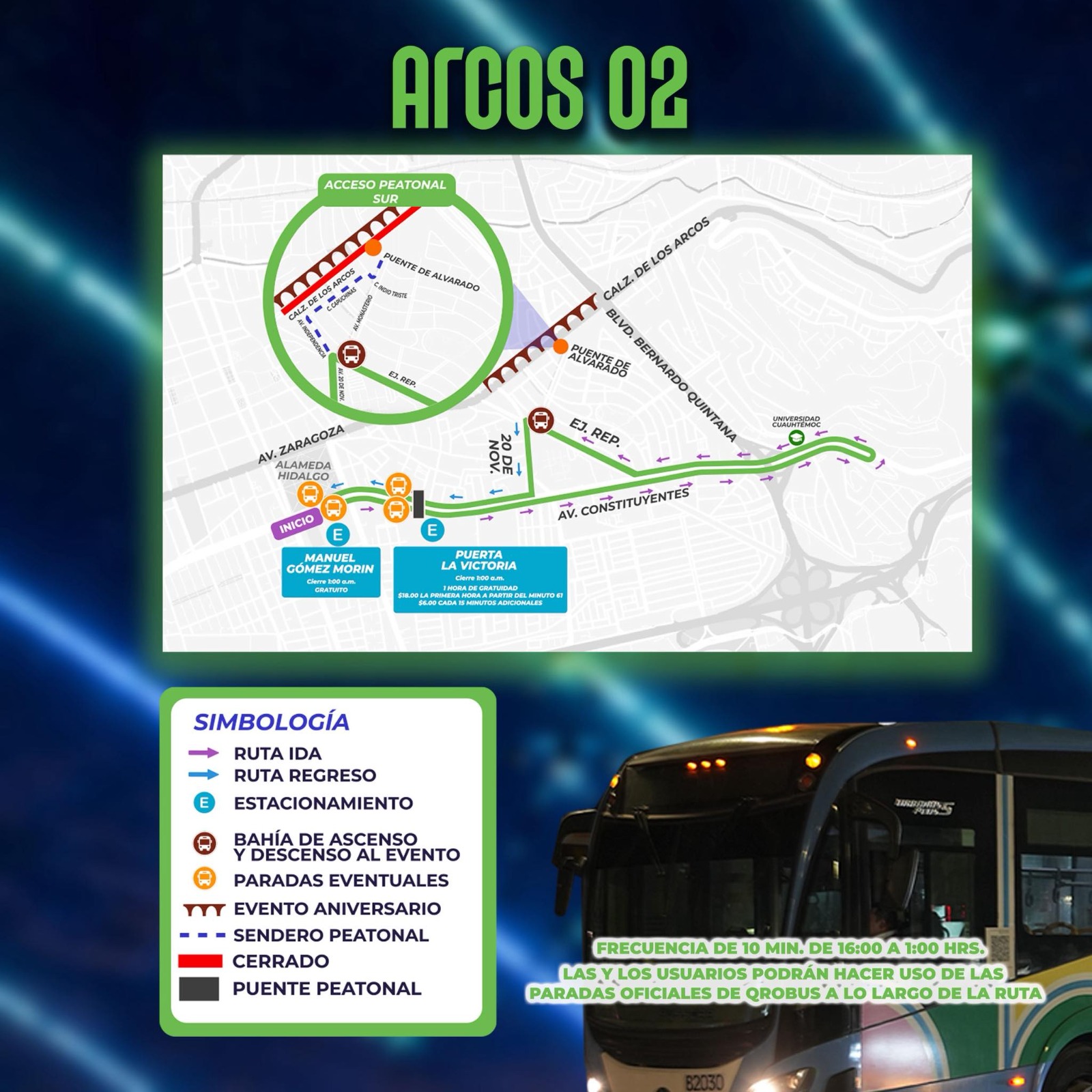 Transporte gratuito por los 300 años de Los Arcos