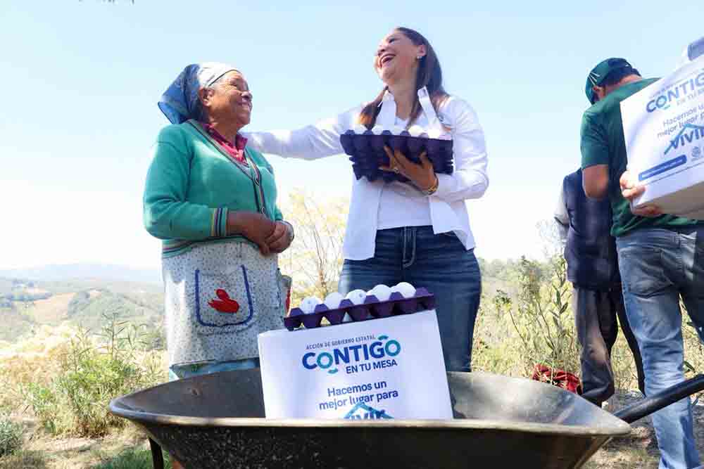 Sonia Rocha entrega apoyos alimentarios en San Joaquín