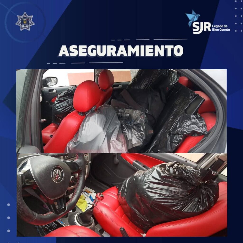 Cae sujeto con vehículo robado y objetos sustraídos en Banthí